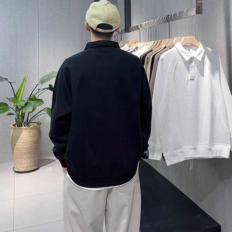 卫衣男春秋季2025新款宽松潮牌翻领衣服男款纯色百搭秋装运动上衣,男装卫衣,星座506A