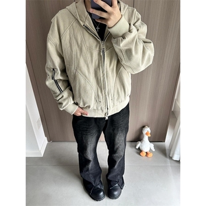 短款外套男春秋款美式复古工装连帽棒球服哈灵顿夹克 JK7709图片