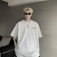 可独供视频250克重磅砂洗刺绣天丝棉冰丝短袖T恤JF207-特P38控58，男装T恤，电商A422-1