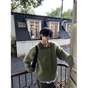 JY435-P66 高级感鹿毛绒针织衫毛衣男女简约图片