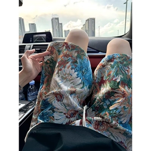 彩绘满印花卉短裤男夏季美式潮牌提花沙滩裤国风薄款海边五分裤子图片