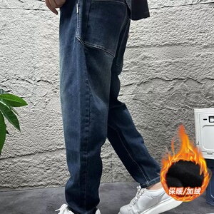 1506-1/KK8251加绒/P63冬加绒加厚时尚百搭男士牛仔裤宽松休闲图片