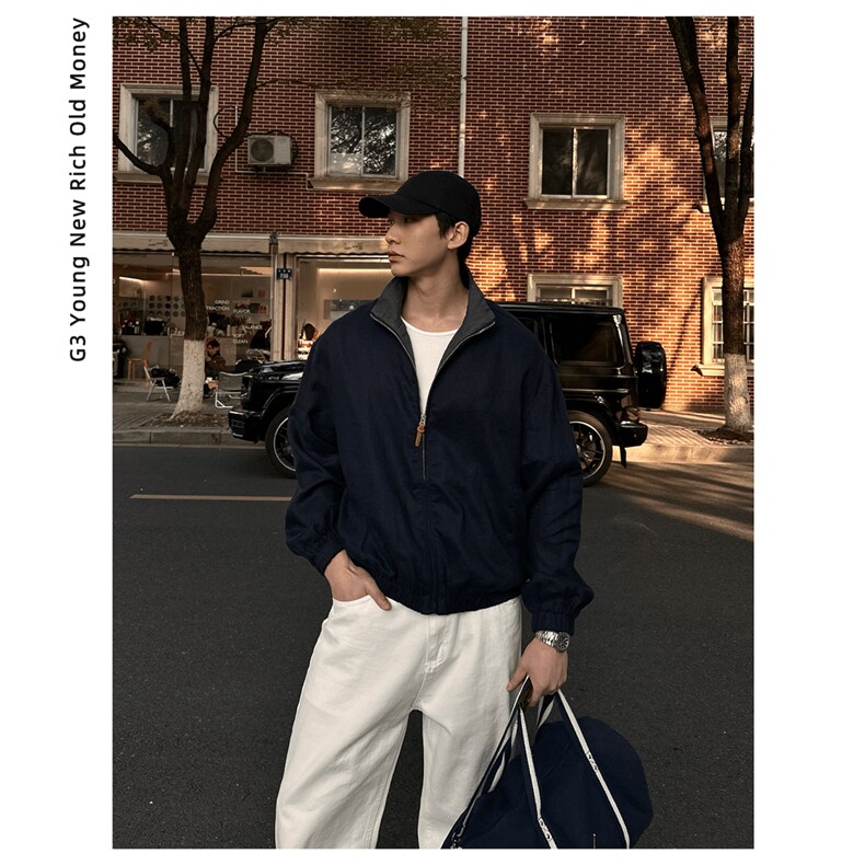 C316JK8537P88春夏新款两面穿夹克亚麻透气外套防晒服麻本色，男装防晒衣，电商C316