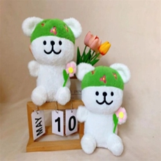 乐绒毛绒玩具 花帽线条狗十个起批