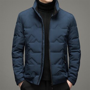 中年男纯色羽绒服男冬季中年男爸爸冬装休闲款外套YYYR1906-P245图片