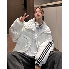 EQ332三条织带立领面包服外套男女情侣装2024新款冬季棉衣，男装棉衣，电商C306-1