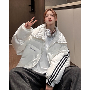 EQ332 三条织带立领面包服外套男女情侣装2024新款冬季棉衣图片