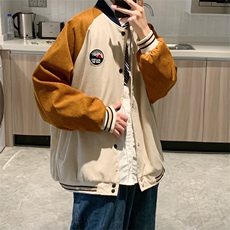 棒球服港风工装上衣宽松韩版运动拼接撞色夹克百搭外套 W1287-P55，男装夹克，星座512-2