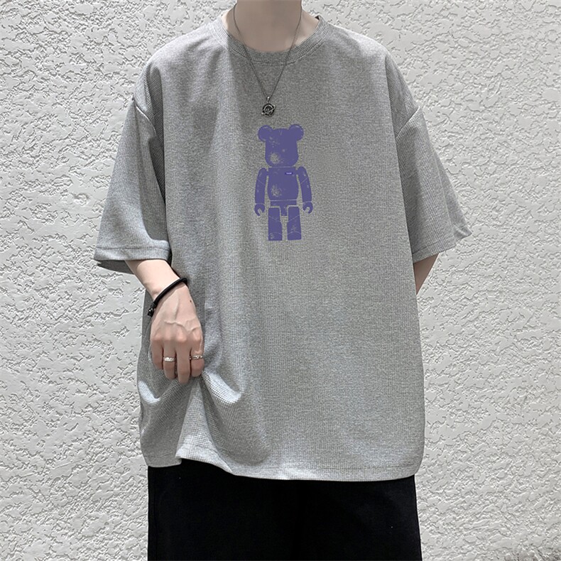 HT73242-P22华夫格t恤男短袖男大码五分袖大皂风,男装T恤,电商A040