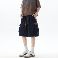 8XL-M民族风拼接工装短裤男夏季新款风中式五分裤子DK26003p45，男装休闲裤，电商B312