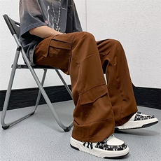 欧美风高级感2023美式工装裤男潮休闲高街情侣长裤子K0500-P45，男装休闲裤，星座308B-1