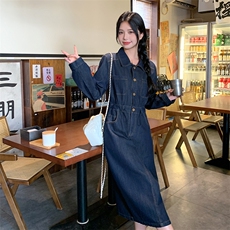 新款现货主推牛仔连衣裙9871-P135-K188，女装连衣裙，2C129