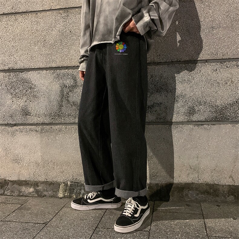 NK44101-P38直筒牛仔裤男士大码宽松九分裤男休闲长裤子男,男装休闲裤,电商A040