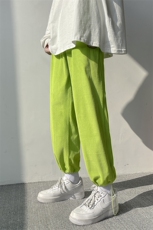 703-1-K275-P45秋冬糖果基础色休闲裤高绒感坑条束脚直筒长裤，男装休闲裤，星座703-1