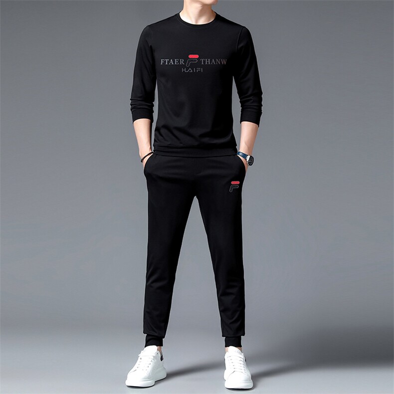 春秋季男士运动套装休闲健身跑步运动服中年高端两件套,男装休闲套装,电商B212（原钱塘6029）