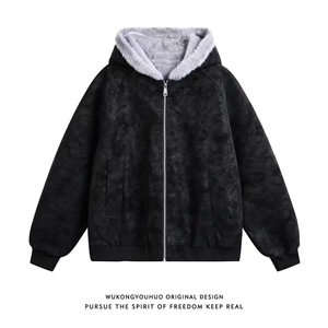 现货(网图)连帽座山雕PU皮棉衣外套美式情侣外套 313B-PM01-P85图片