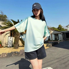 抖音得物品质二开240克宽松纯棉美式潮牌印花三条杠中性风短袖T恤，男装T恤，电商A486-1