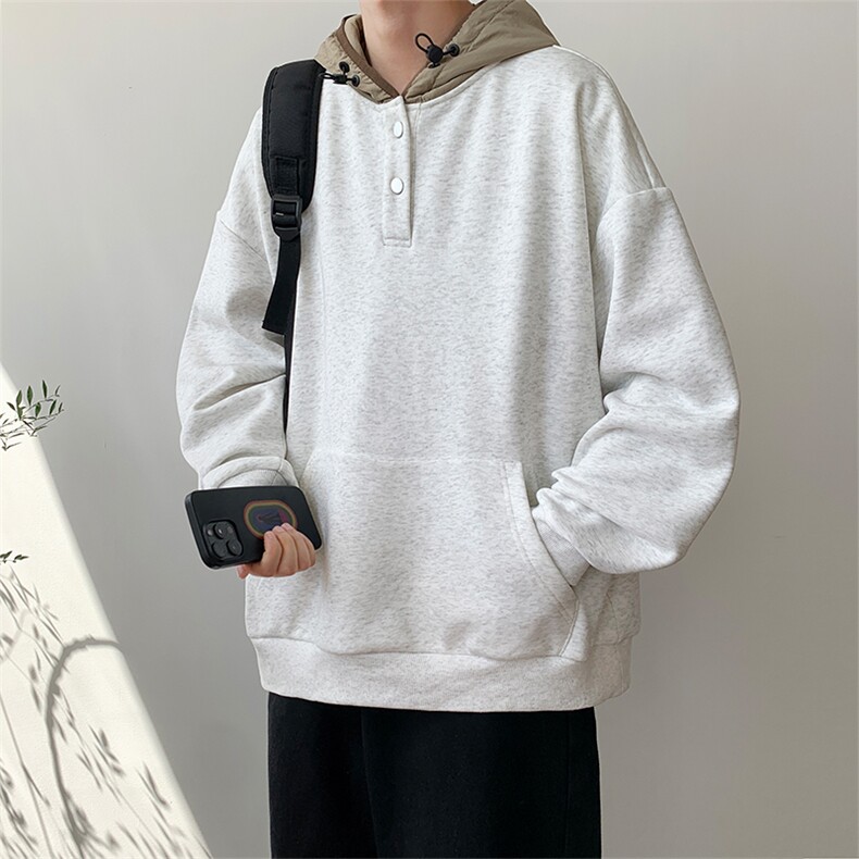 秋冬港风设计感撞色拼接连帽卫衣休闲百搭XZ302B-1-VE55193-P55,男装卫衣,星座302B-1