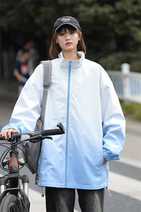 港风双面穿渐变上衣夹克宽松落肩立领冲锋衣外套 JK906 P75图片