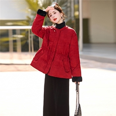 大货已出2025圣诞90羽绒服女冬新款收腰新中式淑女圆领中长款外套，女装羽绒服，依万里