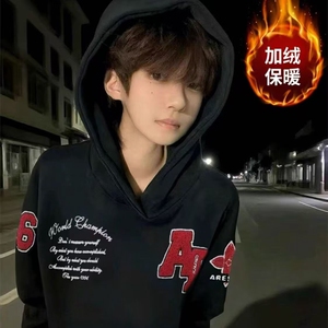 加绒卫衣时尚文艺日系新款慵懒原宿ins百搭气质潮流简约流行图片