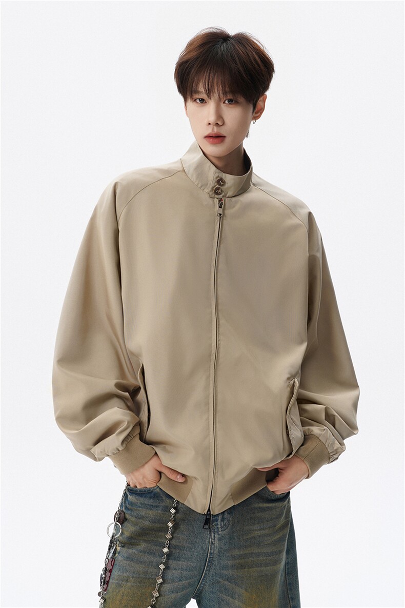 美式复古棒球服外套男春秋季潮牌拉链立领夹克宽松上衣服JK005,男装夹克,电商B312