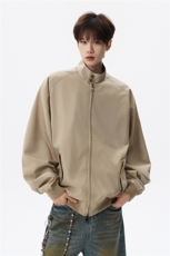 美式复古棒球服外套男春秋季潮牌拉链立领夹克宽松上衣服JK005，男装夹克，电商B312