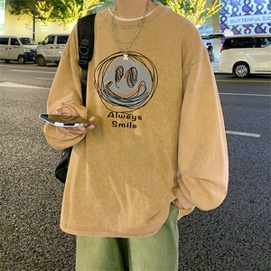直播品质 重磅纯棉 美式蜡染水洗做旧潮牌宽松长袖t恤 CT360特P38图片