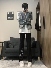 竹子新中式牛仔裤高品质不掉色不起球某音cleanfit穿搭，男装牛仔裤，星座310A-4