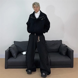 76STREET美式覆古重磅立领工装口袋夹克男女cleanfit潮牌外套情侣图片