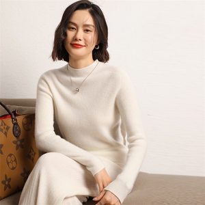 羊绒衫女羊绒半高领内搭毛衣百搭针织打底上衣图片