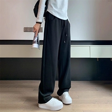 灰色运动裤女秋冬2024新款宽松直筒美式卫裤宽松垂感阔腿直筒裤，男装休闲裤，星座506A
