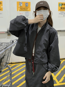 慵懒风休闲运动风套装女2025春秋季新款显瘦夹克工装半身裙两件套图片