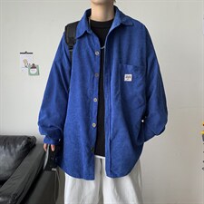 港风秋冬灯芯绒夹克外套长袖韩版衬衫宽松衬衣男女ins潮H202/P45，男装衬衫，钱塘713