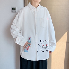 春季长袖衬衫男宽松港风衬衣男外套男CSCS291-P35，男装衬衫，电商B371