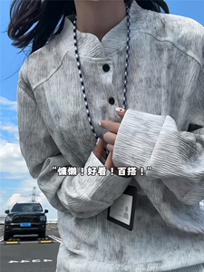 XZ809A/SYR26/P35/控58 扎染肌理感设计感polo杉长袖T恤卫衣图片