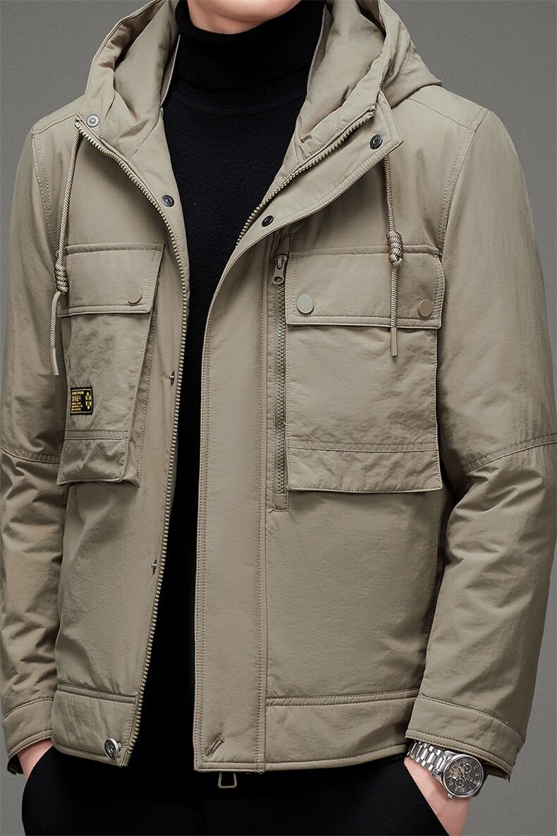 羽绒服短款中年男士冬季新款连帽商务休闲男装外套MSNA20667-P260，男装羽绒服，电商B212（原钱塘6029）