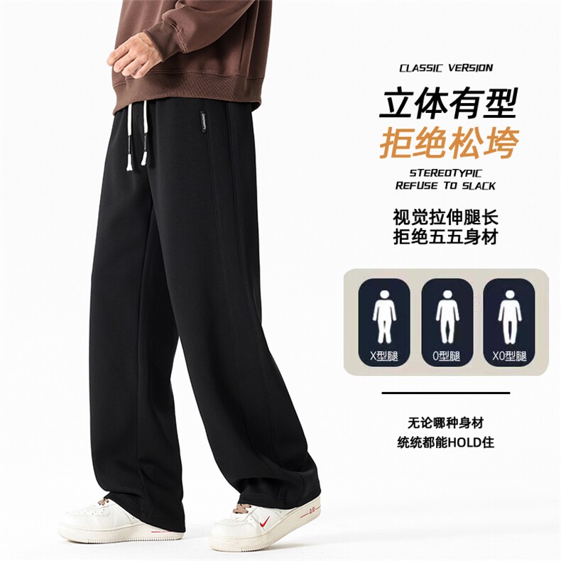休闲裤男士秋宽松直筒潮流百搭抽绳卫裤男生阔腿长裤Z6901-P38,男装休闲裤,星座610（原A335）