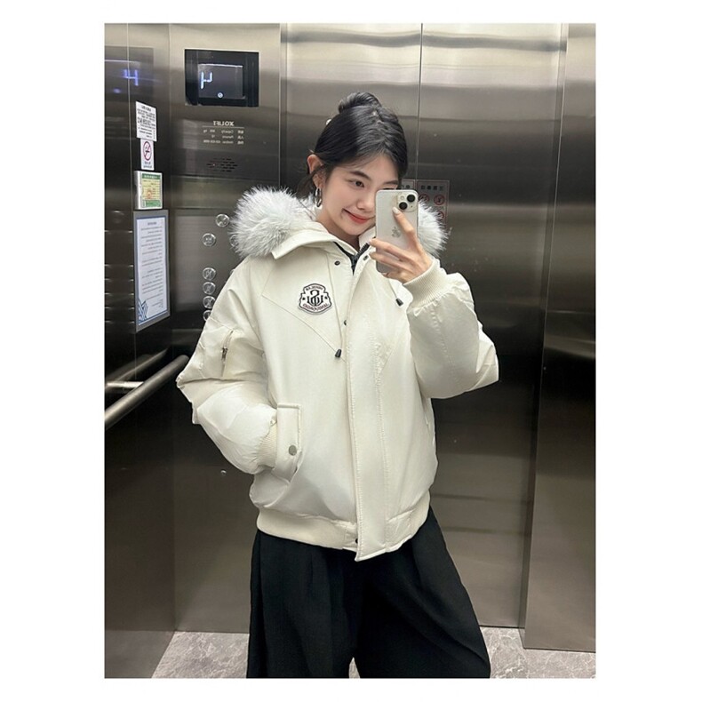 黄子弘凡同款连帽毛领派克羽绒棉服复古保暖网络图,男装棉衣,星座410-7