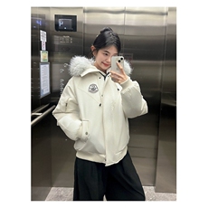 黄子弘凡同款连帽毛领派克羽绒棉服复古保暖网络图，男装棉衣，星座410-7