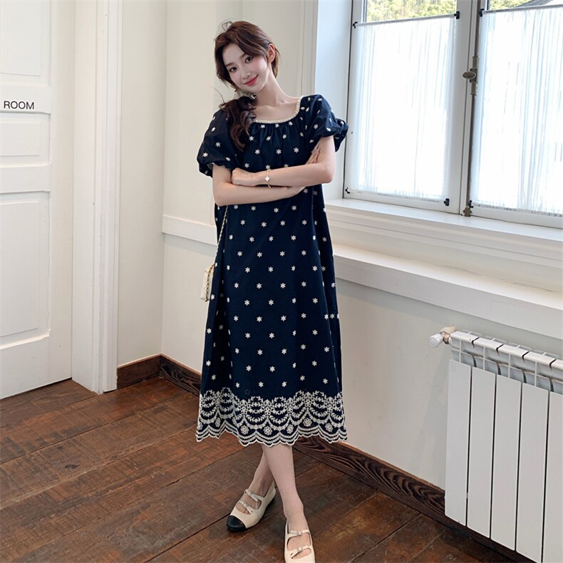 时髦设计感性感绣花连衣裙女夏季2025年新款韩版巨好看气质长裙子,女装连衣裙,2C279