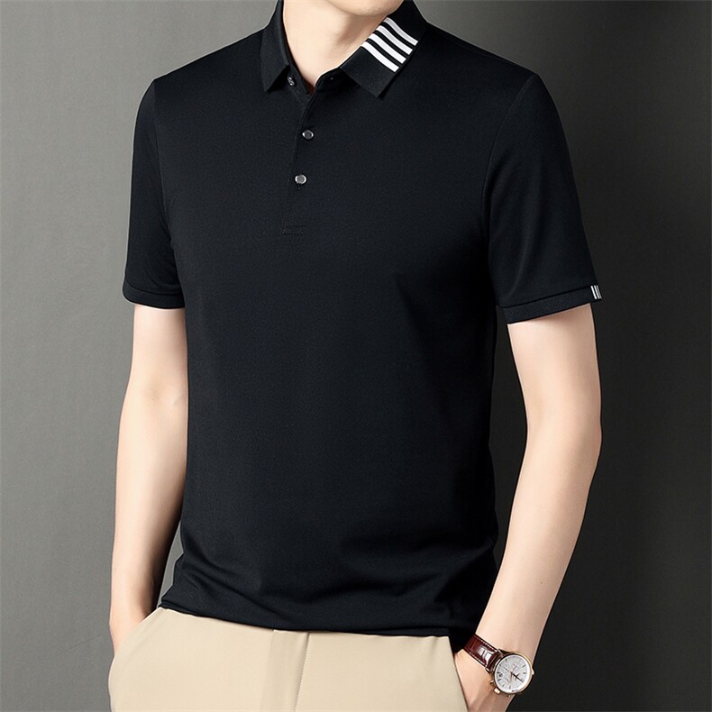 中青年男装短袖T恤男夏季薄款纯色Polo衫半袖中年夏装体恤休闲,男装T恤,电商B212（原钱塘6029）