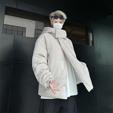冬季美潮高级感设计感小众连帽棉服男欧美街头外套情侣潮，男装棉衣，星座1013