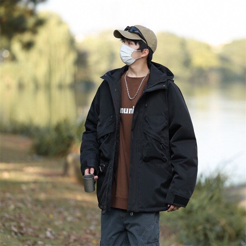 冬季户外冲锋衣高阶机能三防连帽登山服情侣工装棉袄2353R-P88,男装夹克,星座1403A