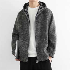高端外套男秋冬季宽松cleanfit慵懒风针织开衫帽衫毛衣潮牌图片
