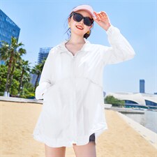 防晒衣女夏季2025新款中长款长袖时尚宽松薄款透气罩衫防晒服外套，女装防晒衣，帛香坊
