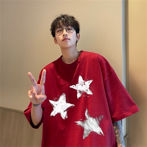 220g纯棉美式夏季短袖t恤男DT421-特批19 控38图片