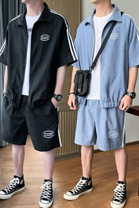 短袖男防晒衣开衫韩版夏季新款潮牌五分裤套装DS787T图片