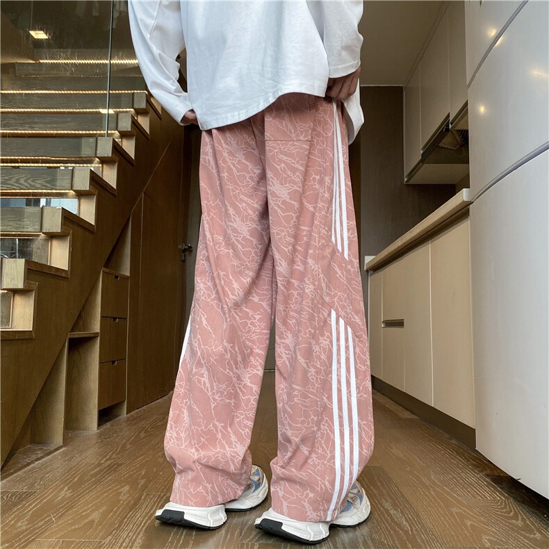 抖音品质秋季新款潮流条纹灯芯绒宽松休闲裤B315-K130-特p35控68图片