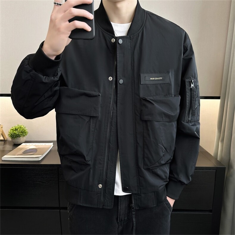 2025春装店主风新款时尚休闲工装上衣夹克冲锋衣外套58112-P130,男装夹克,电商A413
